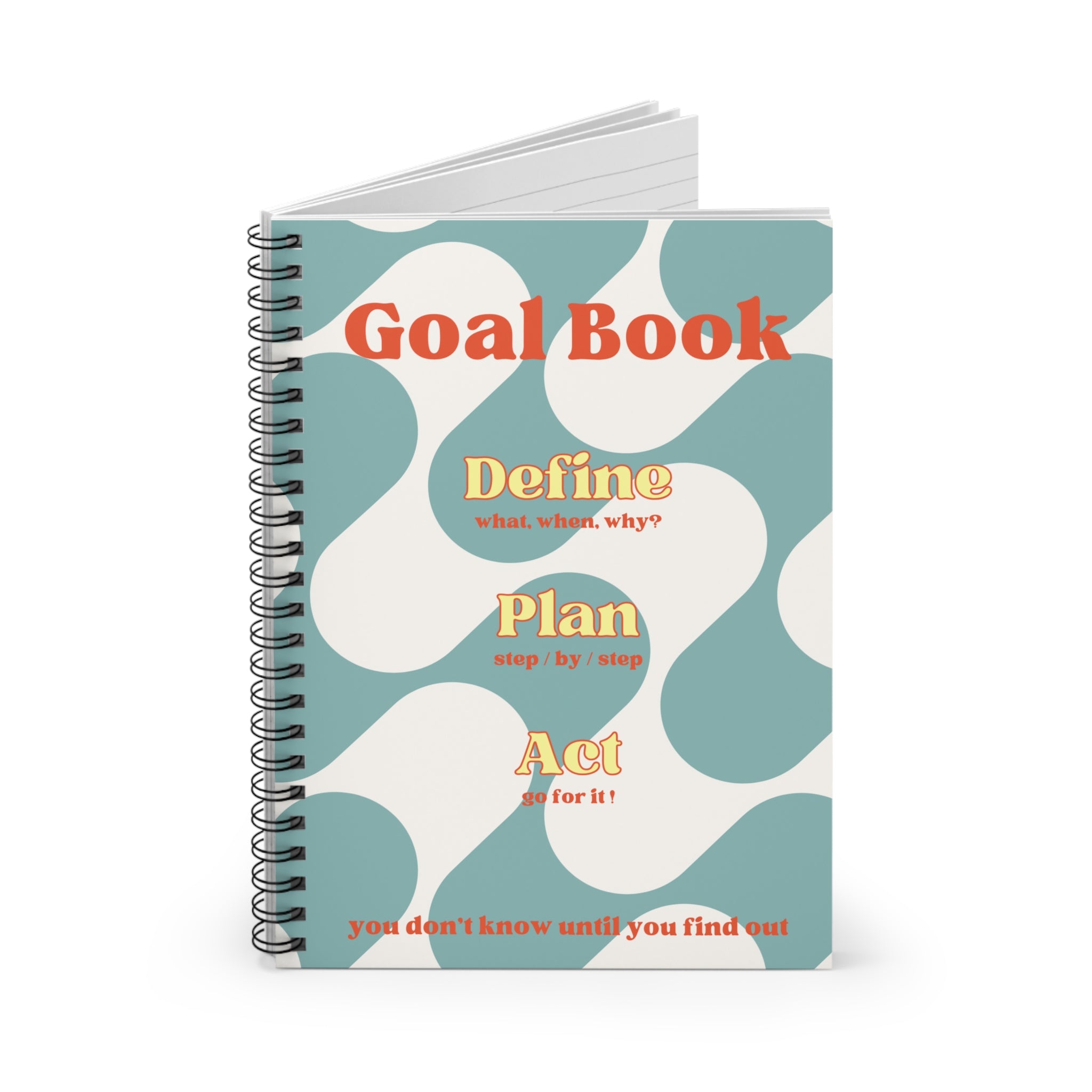 Goal Book Spiral Notebook — Define, Plan, Act Motivational Ruled Journal